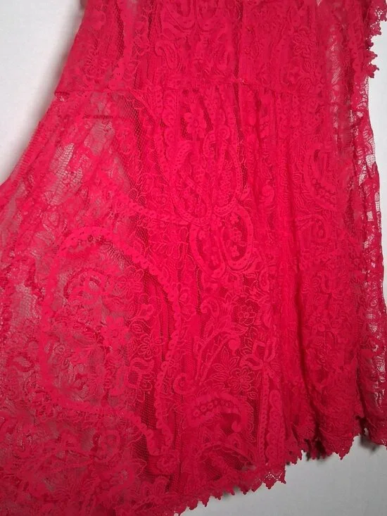 Torrid Size 4 Dress Plus Size 4X Hot Pink Lace Tank Dress Lining Barbiecore - Picture 12 of 14